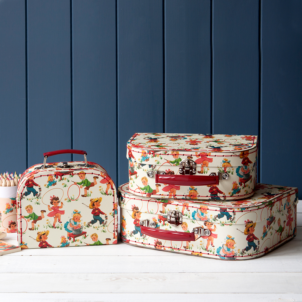 Set Of 3 Vintage Kids Travel Cases Rex London